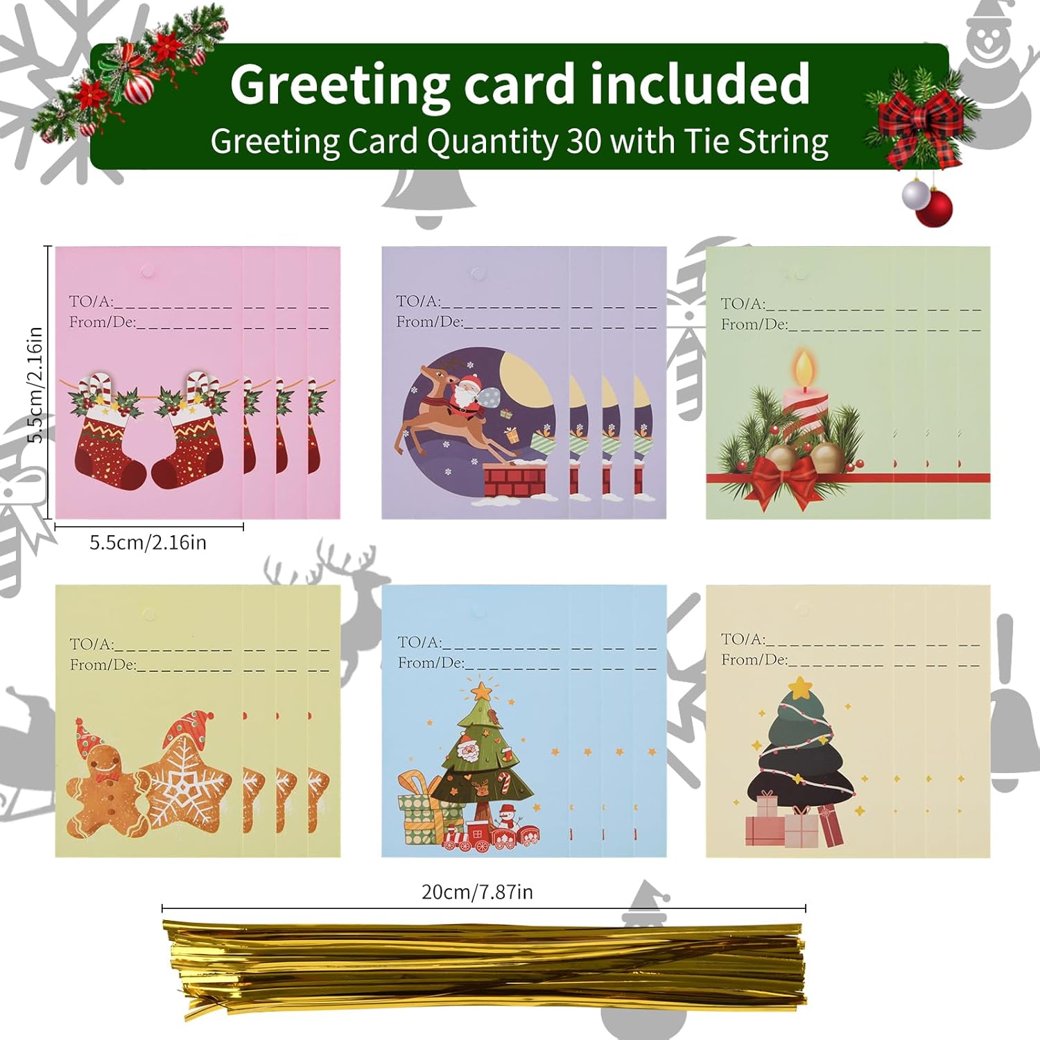 20-Pack Christmas Wrapping Gift Bags with 24 Tags – Large, Medium & Small Xmas Bags for Presents, Birthday, Holiday & Party Favors