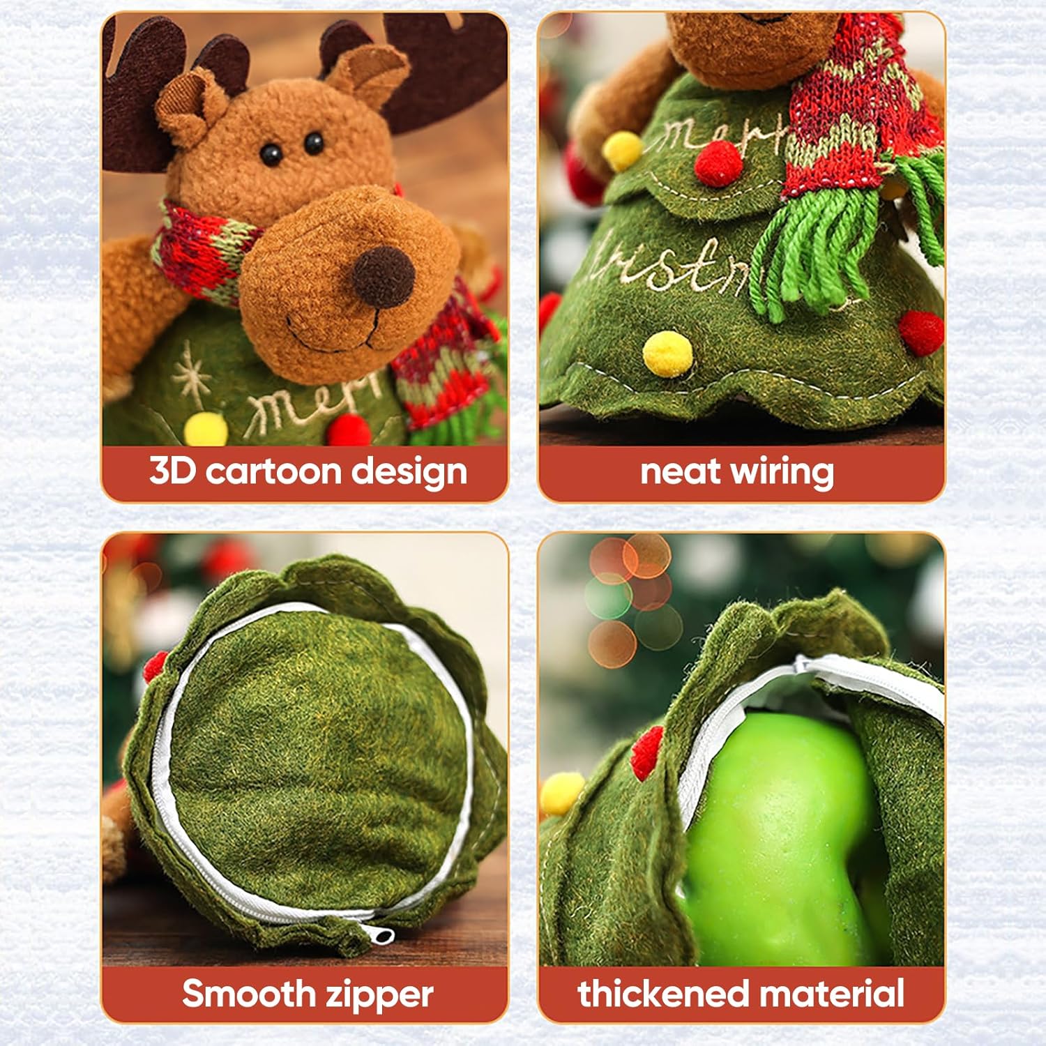 3Pcs Christmas Gifts Bags Zipper Design, 2026 Reusable Christmas Zipper Gift Bags,3D Doll Decoration Gifts Bag,Cartoon Doll Bag, For Packaging Of Apples, Candies, Small Toys And Gifts (3pcs)