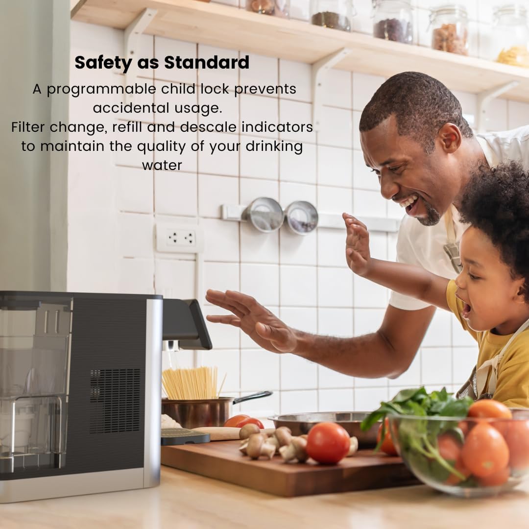 Aqua Optima Aurora Instant Hot & Cold Filtered Water Dispenser – 3.8L Capacity with Evolve+ Filter, Reduces Limescale, Microplastics, Chlorine for Home & Office Use