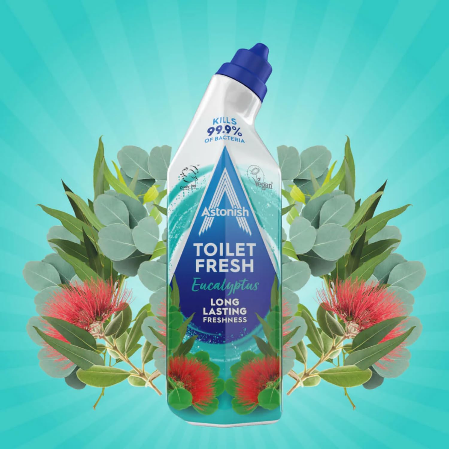 Astonish Eucalyptus Toilet Fresh Gel – Kills 99.9% of Bacteria, Limescale Prevention, 750ml