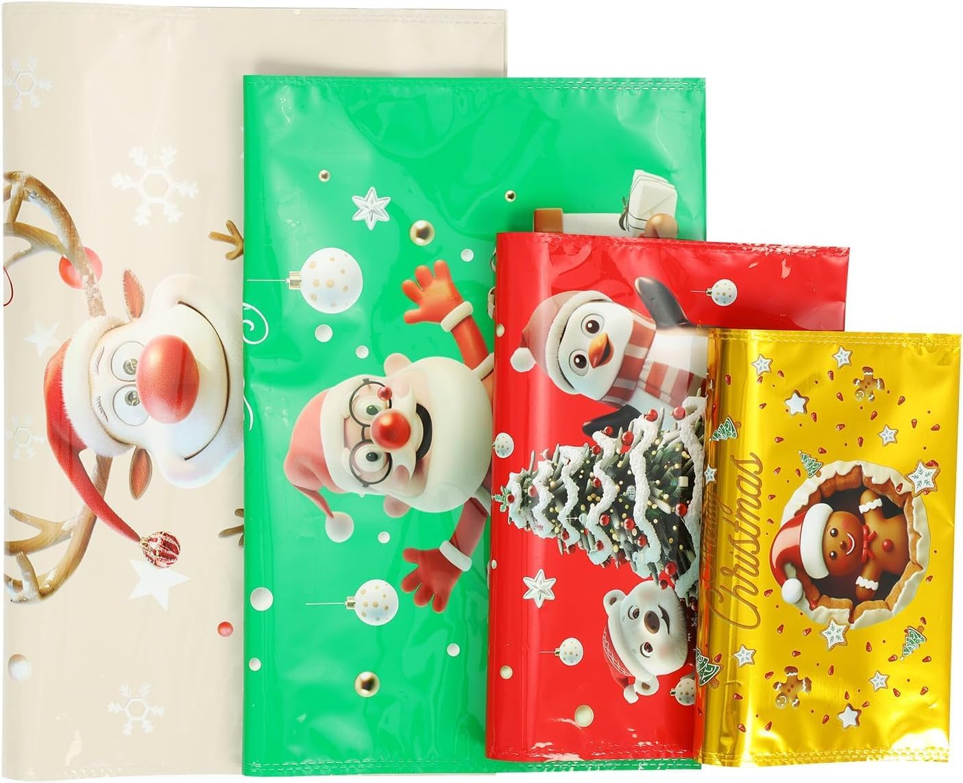Christmas Drawstring Gift Bags, 24pcs Large Xmas Wrapping Bags for Gifts,Christmas Bag for Presents Party Favor