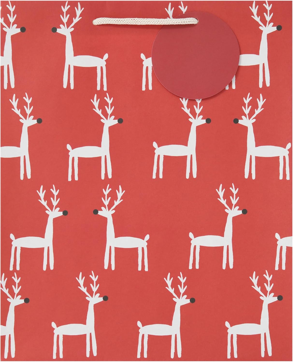 Multipack of 6 Large Gift Bags for Him/Her/Friend | For Christmas Gifts | Reindeer Design | 26.7 x 33 x 13.7 cm