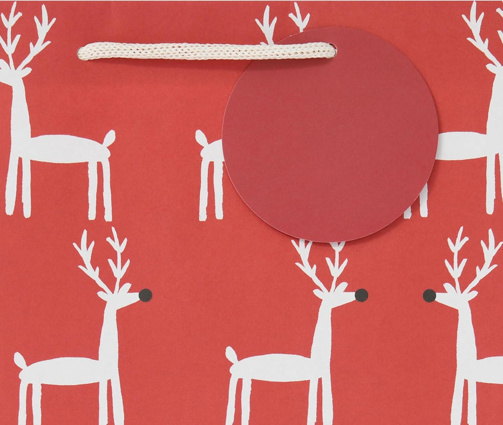 Multipack of 6 Large Gift Bags for Him/Her/Friend | For Christmas Gifts | Reindeer Design | 26.7 x 33 x 13.7 cm